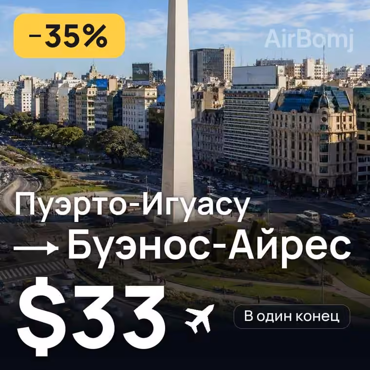 Пуэрто-Игуасу → Буэнос-Айрес за $33