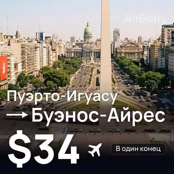 Пуэрто-Игуасу → Буэнос-Айрес — лучшая цена $34