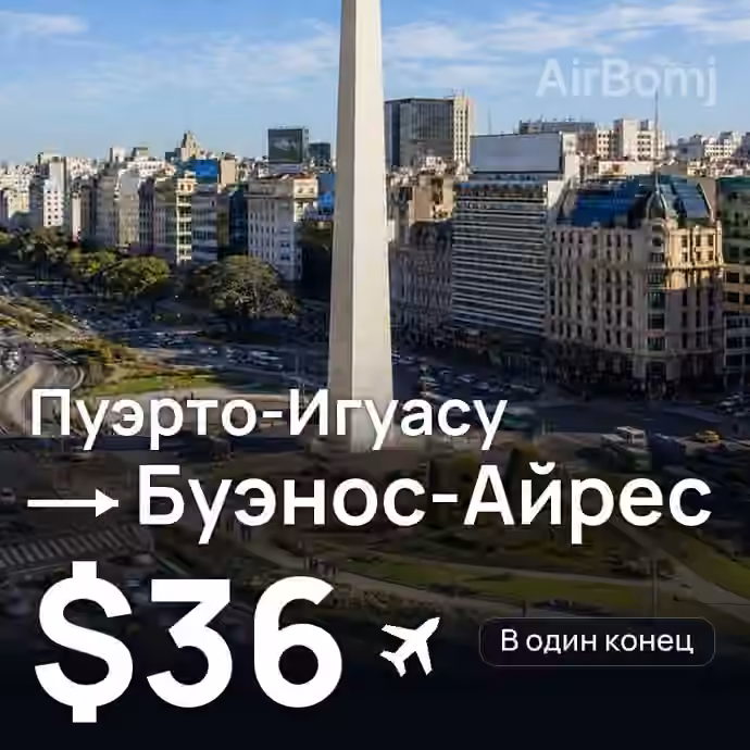 Пуэрто-Игуасу → Буэнос-Айрес — лучшая цена $34