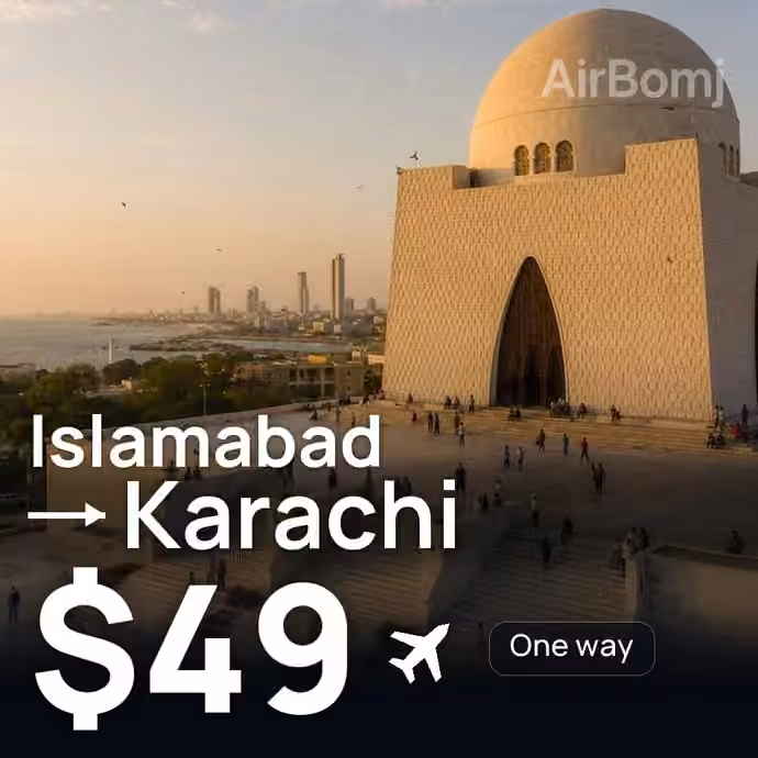Islamabad → Karachi for $49