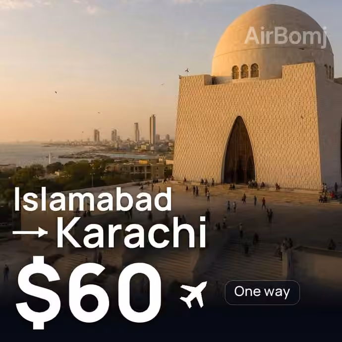 Islamabad → Karachi for $60