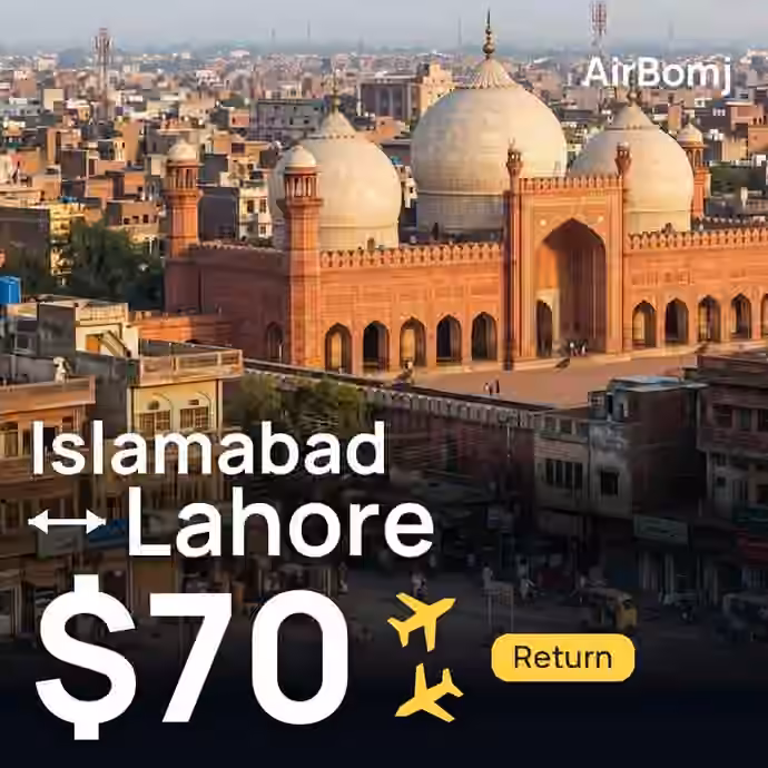 Islamabad → Lahore for $70
