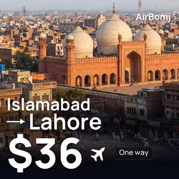 Islamabad → Lahore for $36