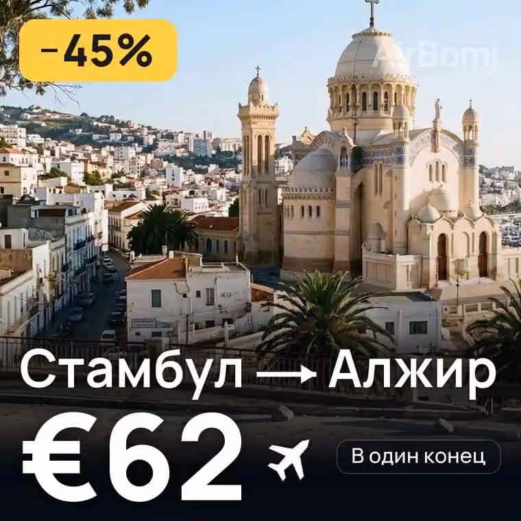 Стамбул → Алжир — лучшая цена €62