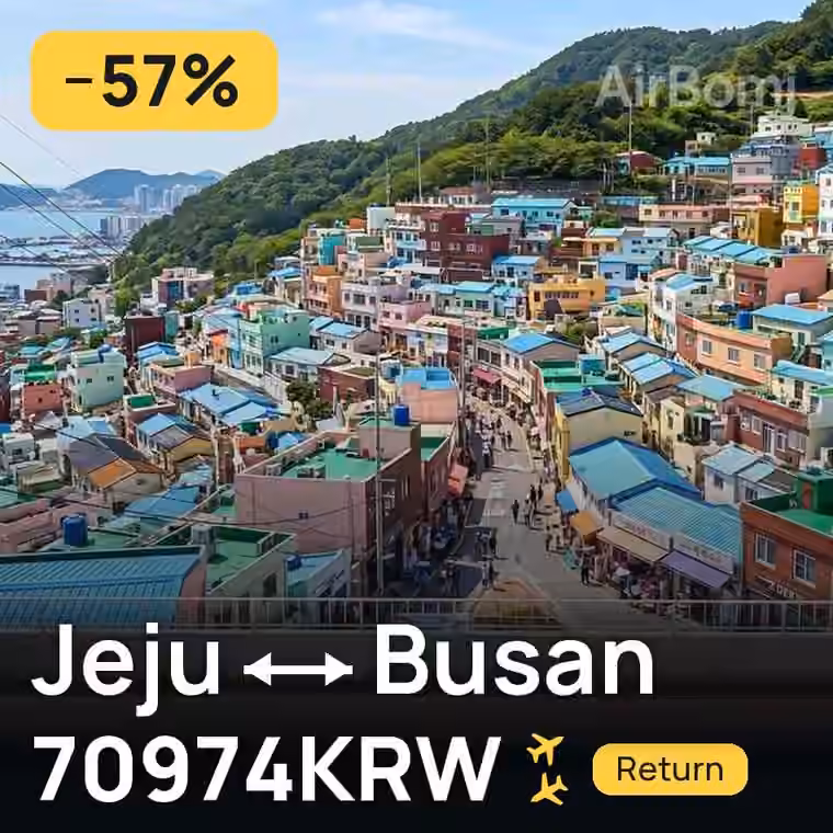 Jeju → Busan for 70974 KRW