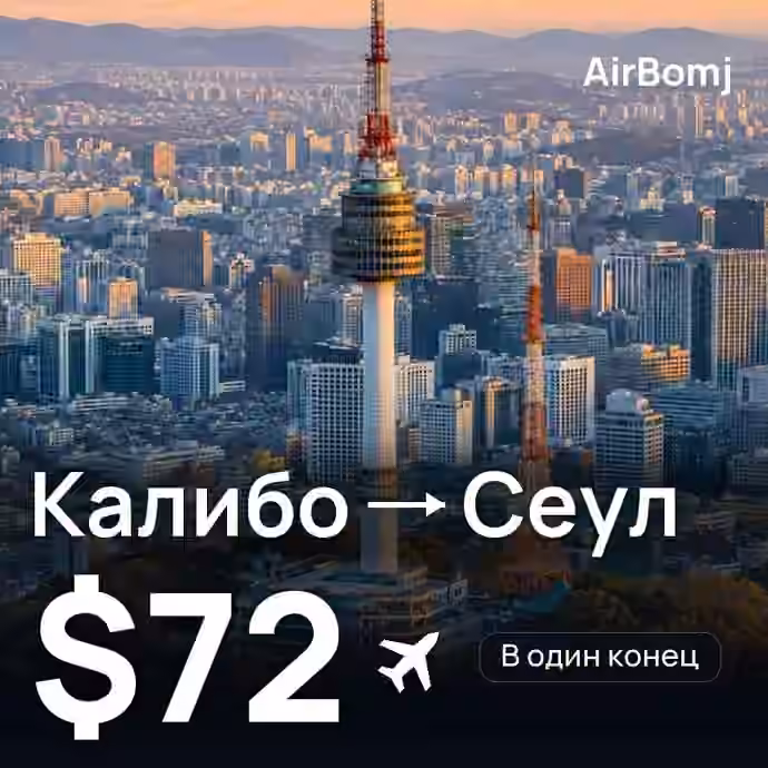 Калибо → Сеул — лучшая цена $56