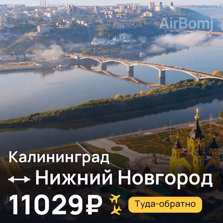 Калининград → Нижний Новгород за 11029₽