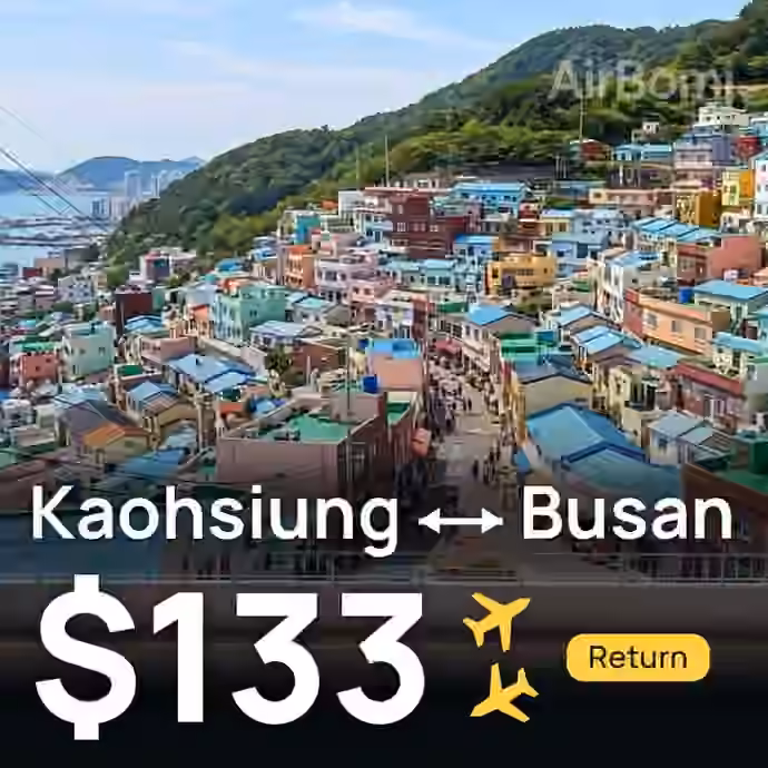 Kaohsiung → Busan for $133