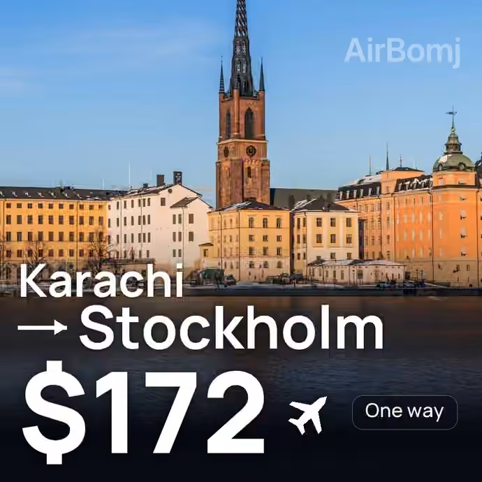 Karachi → Stockholm for $172
