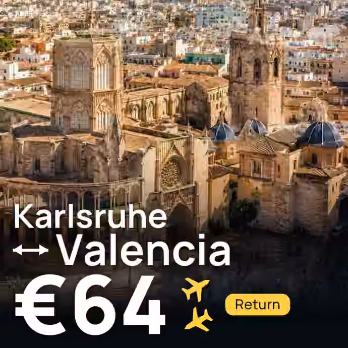 Karlsruhe → Valencia for €64