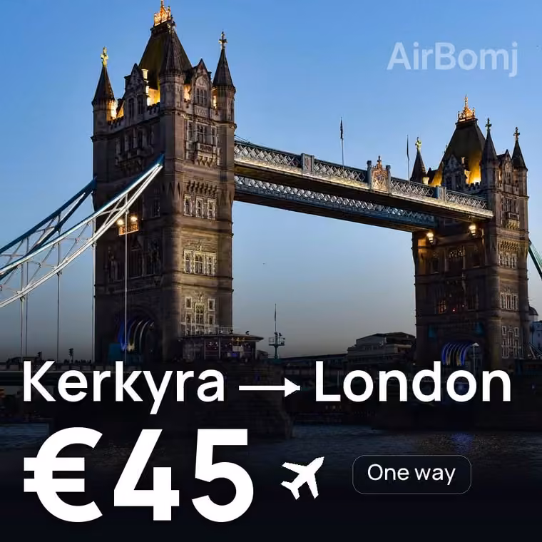 Kerkyra → London for €45