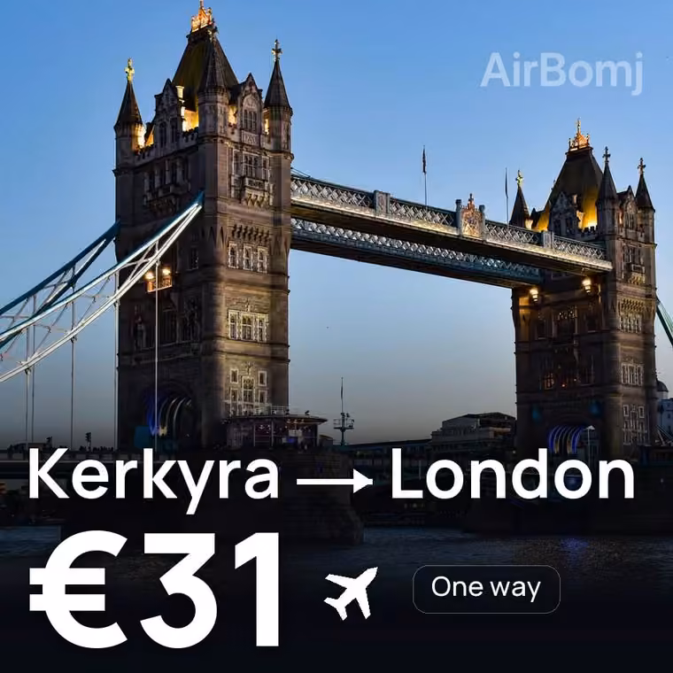 Kerkyra → London for €31