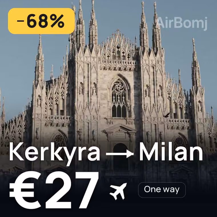 Kerkyra → Milan for €32