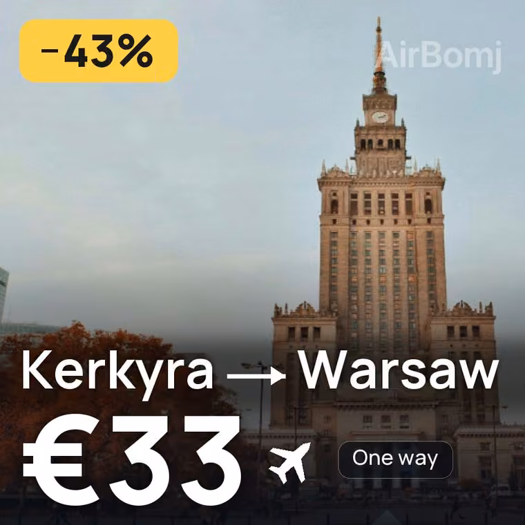 Kerkyra → Warsaw for €33