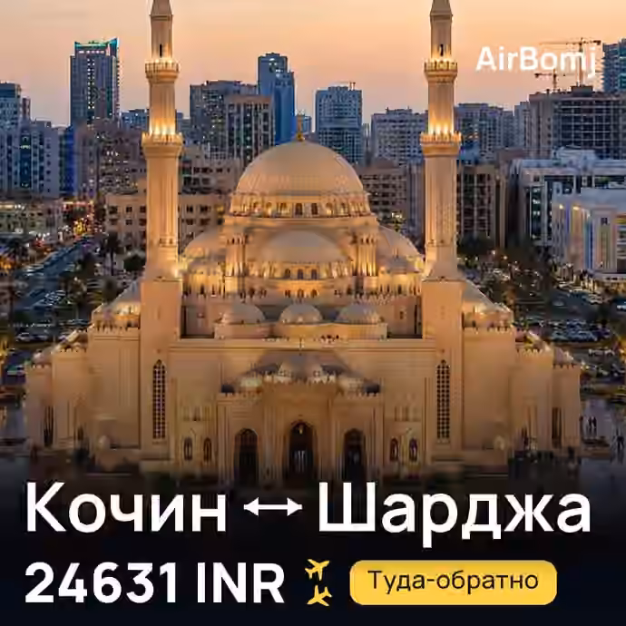 Кочин → Шарджа — лучшая цена 24631 INR