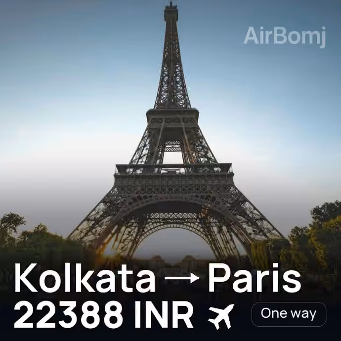 Kolkata → Paris for 22388 INR