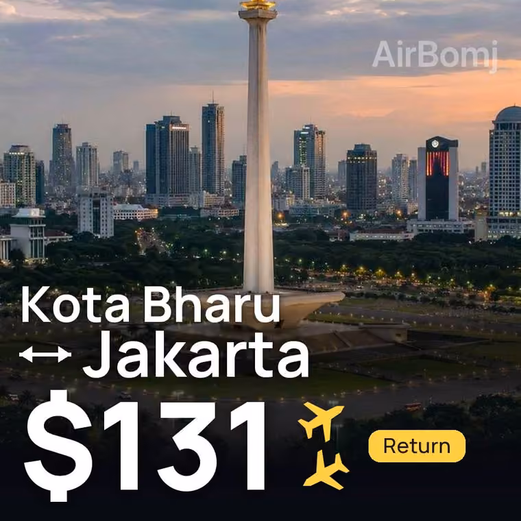 Kota Bharu → Jakarta for $133