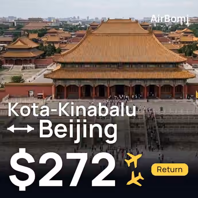 Kota-Kinabalu → Beijing for $272