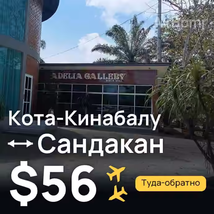 Кота-Кинабалу → Сандакан — лучшая цена $56