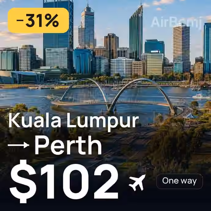 Kuala Lumpur → Perth for $102
