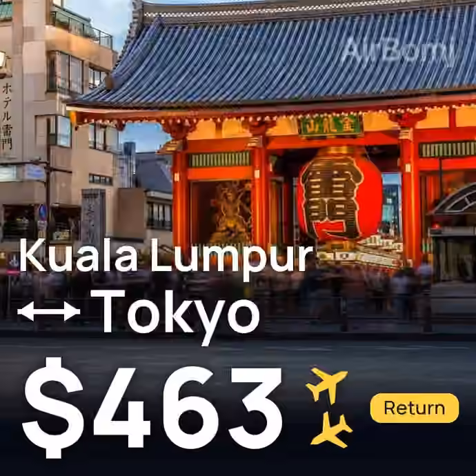 Kuala Lumpur → Tokyo for $463