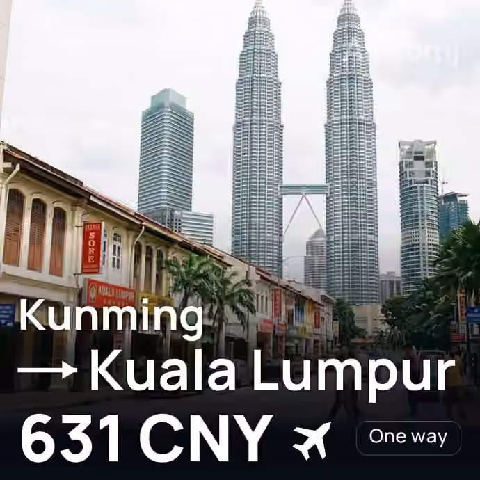 Kunming → Kuala Lumpur for 631 CNY