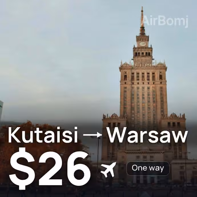 Kutaisi → Warsaw for $26
