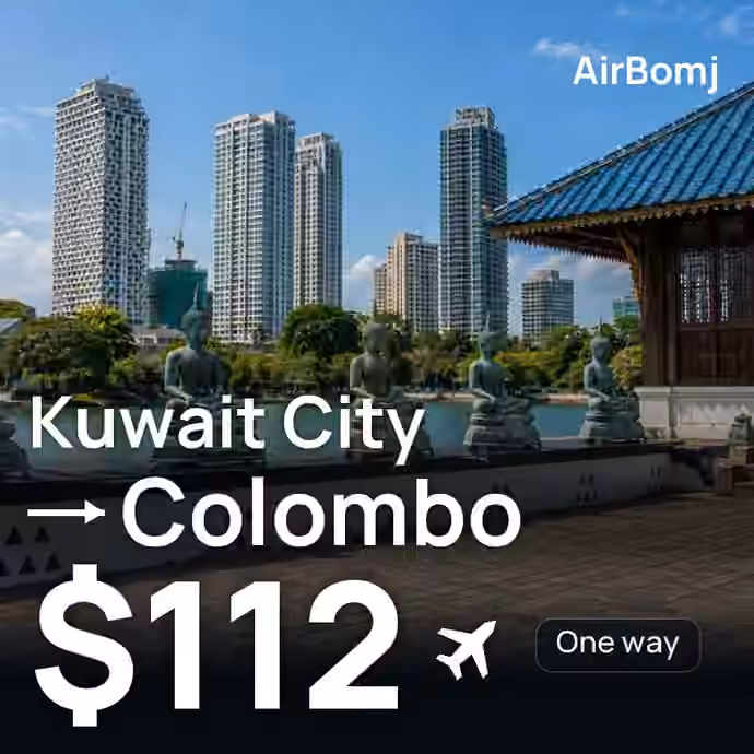 Kuwait City → Colombo for $112