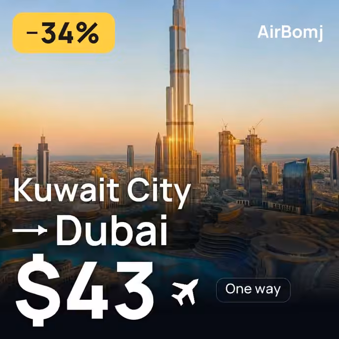 Kuwait City → Dubai for $43