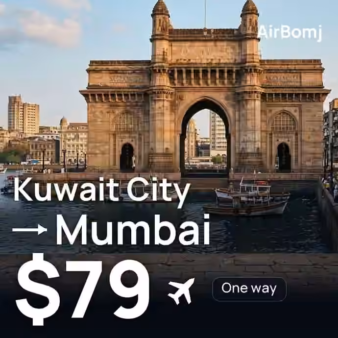 Kuwait City → Mumbai for $79