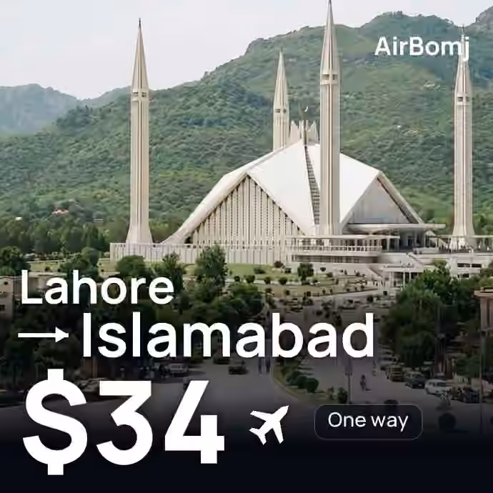 Lahore → Islamabad for $34
