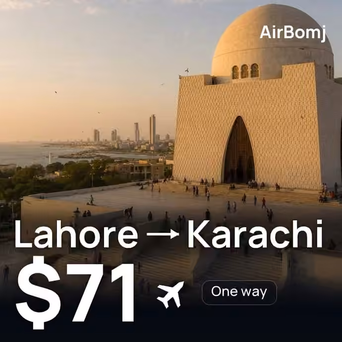 Lahore → Karachi for $71