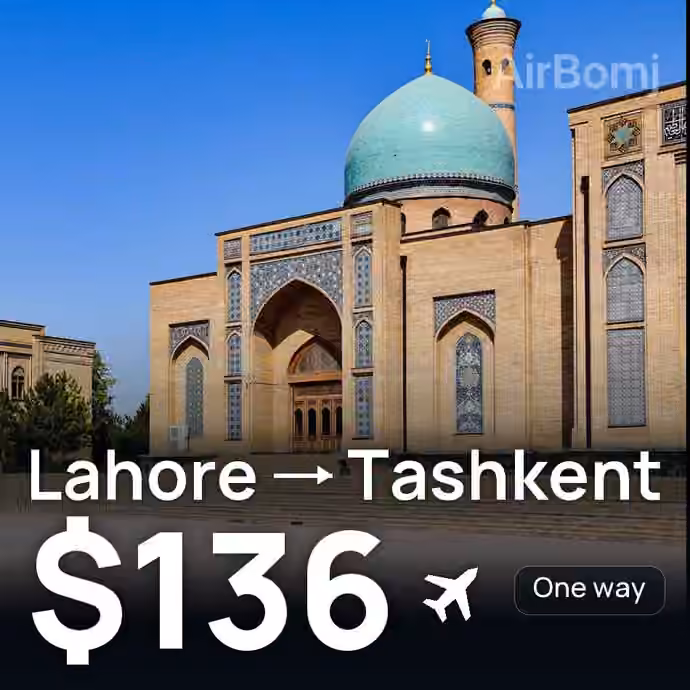 Lahore → Tashkent for $136