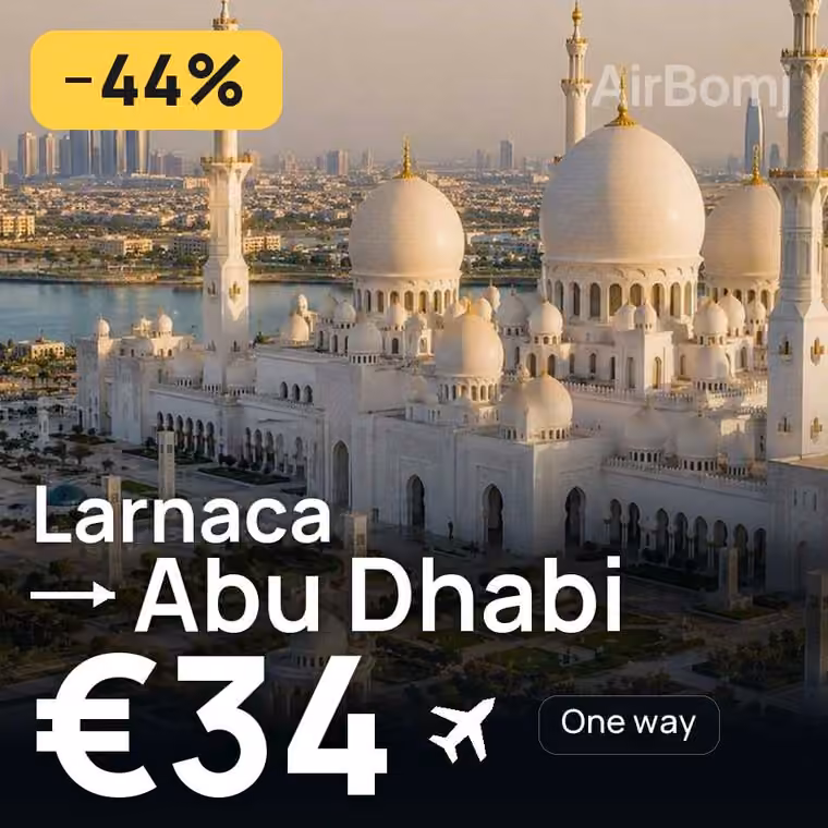 Larnaca → Abu Dhabi for €34