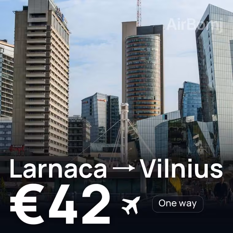 Larnaca → Vilnius for €42