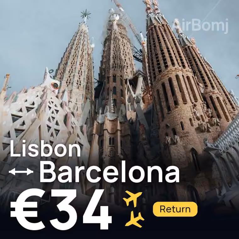 Lisbon → Barcelona for €34