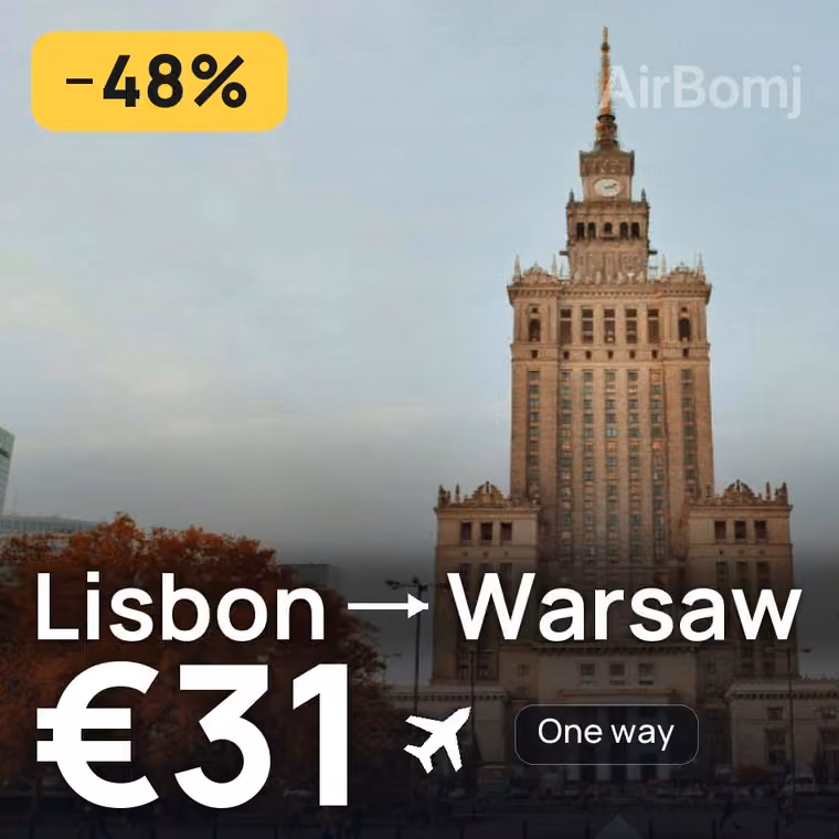 Lisbon → Warsaw for €31