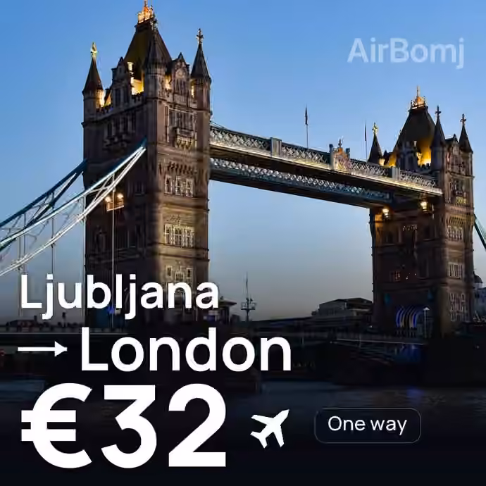 Ljubljana → London for €32
