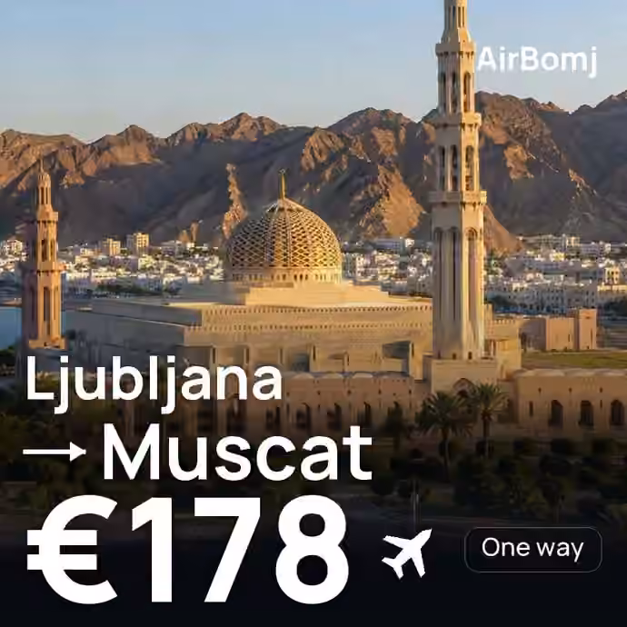 Ljubljana → Muscat for €178