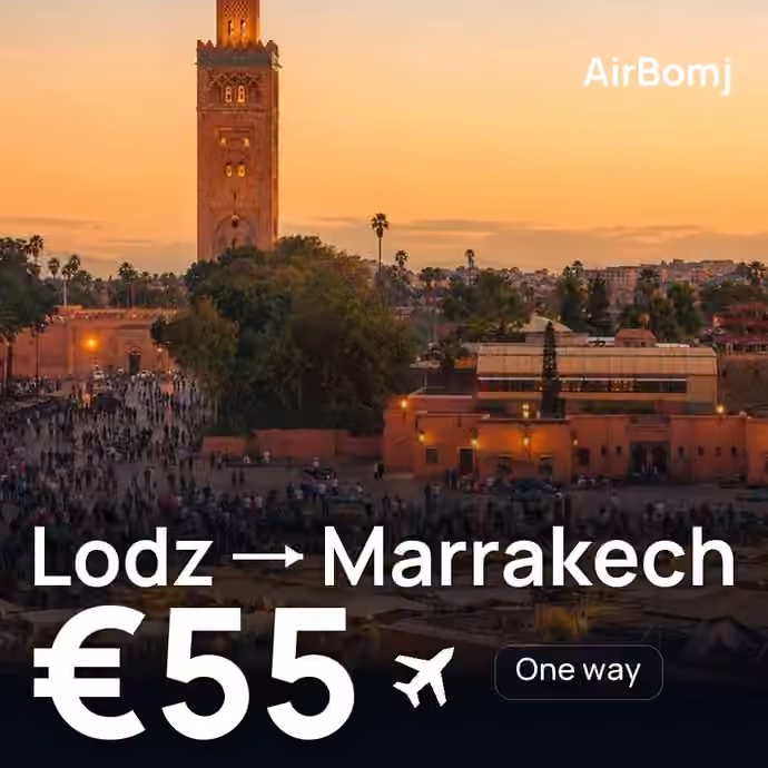 Lodz → Marrakech for €55
