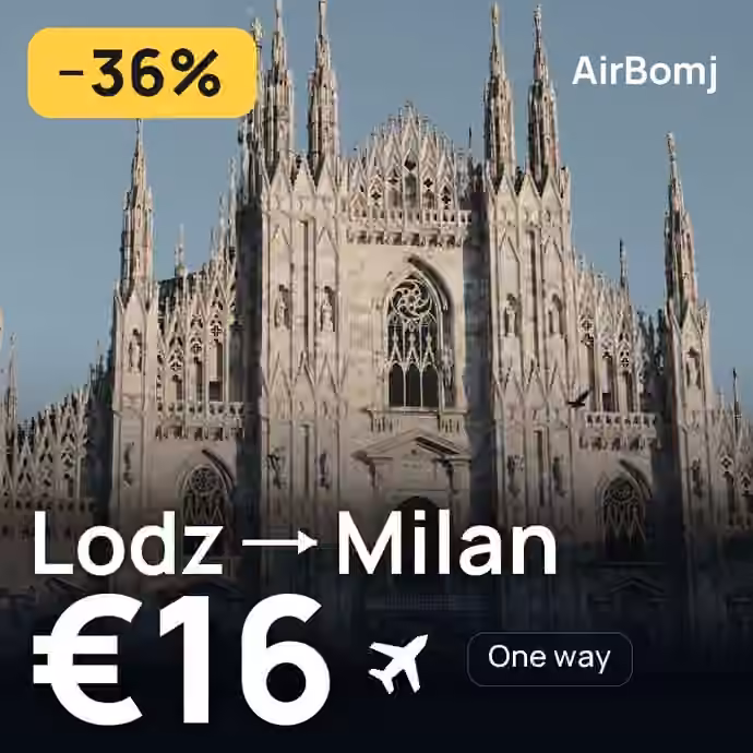 Lodz → Milan for €16