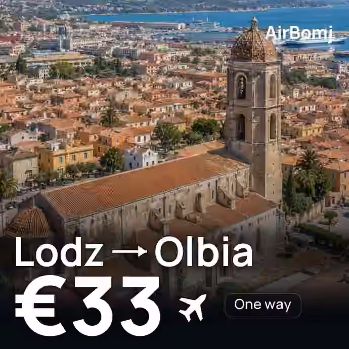 Lodz → Olbia for €33