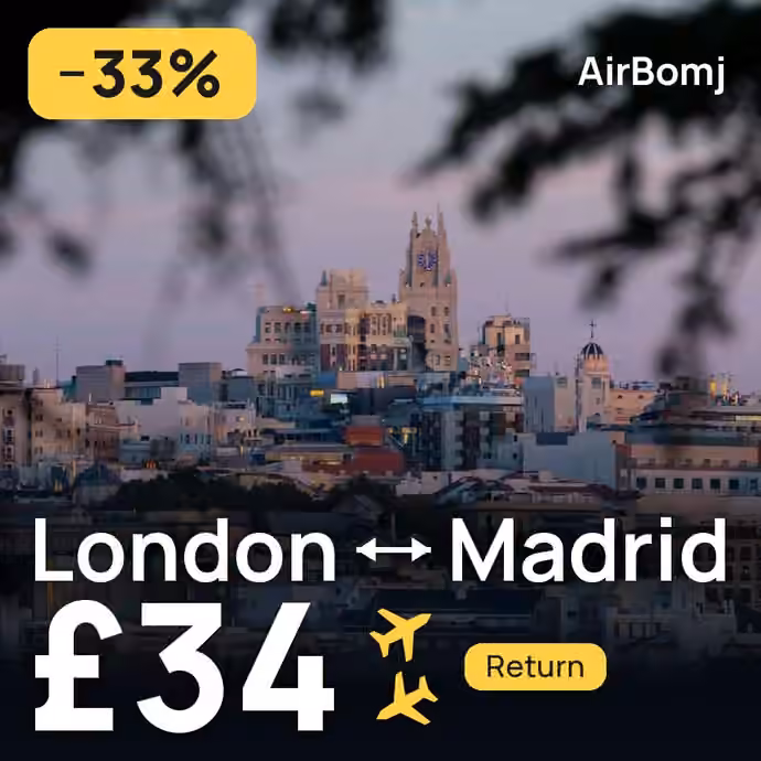London → Madrid for £34