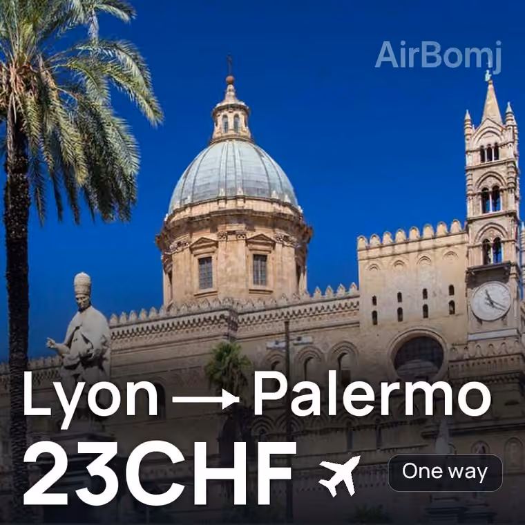 Lyon → Palermo for 23 CHF