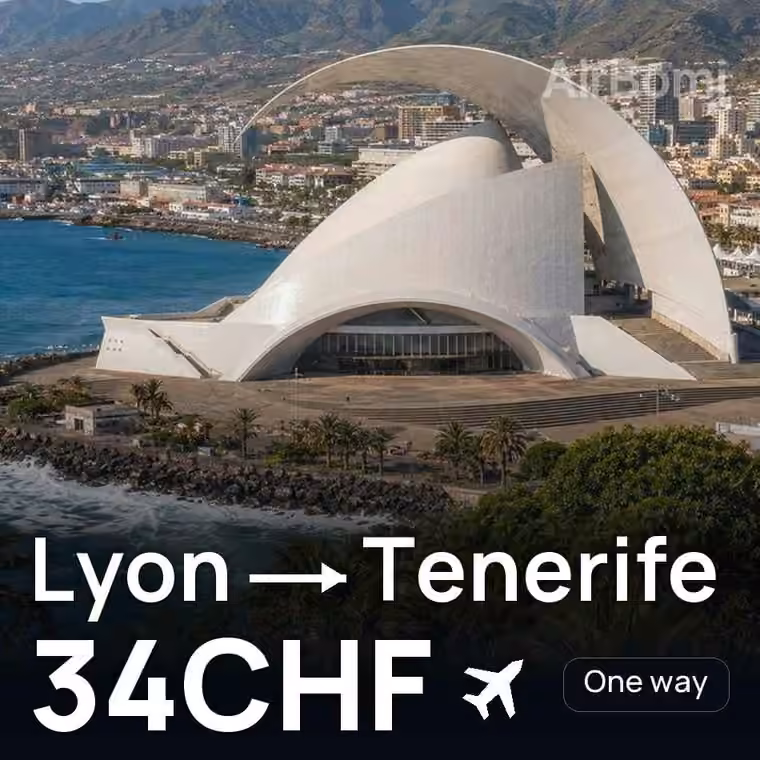 Lyon → Tenerife for 34 CHF