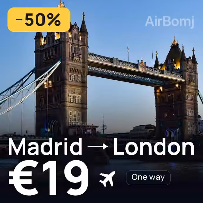 Madrid → London for €19