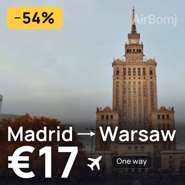 Madrid → Warsaw for €17