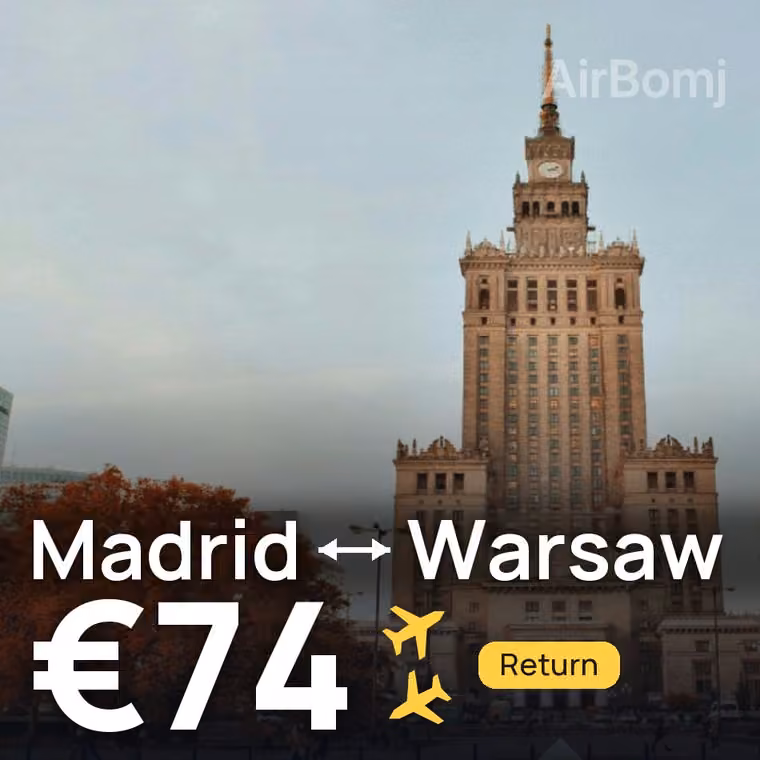 Madrid → Warsaw for €74