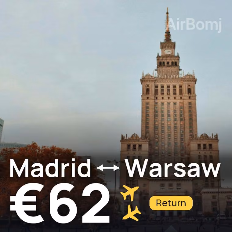 Madrid → Warsaw for €62