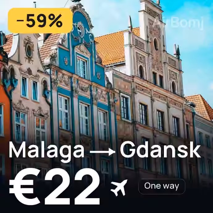 Malaga → Gdansk for €22